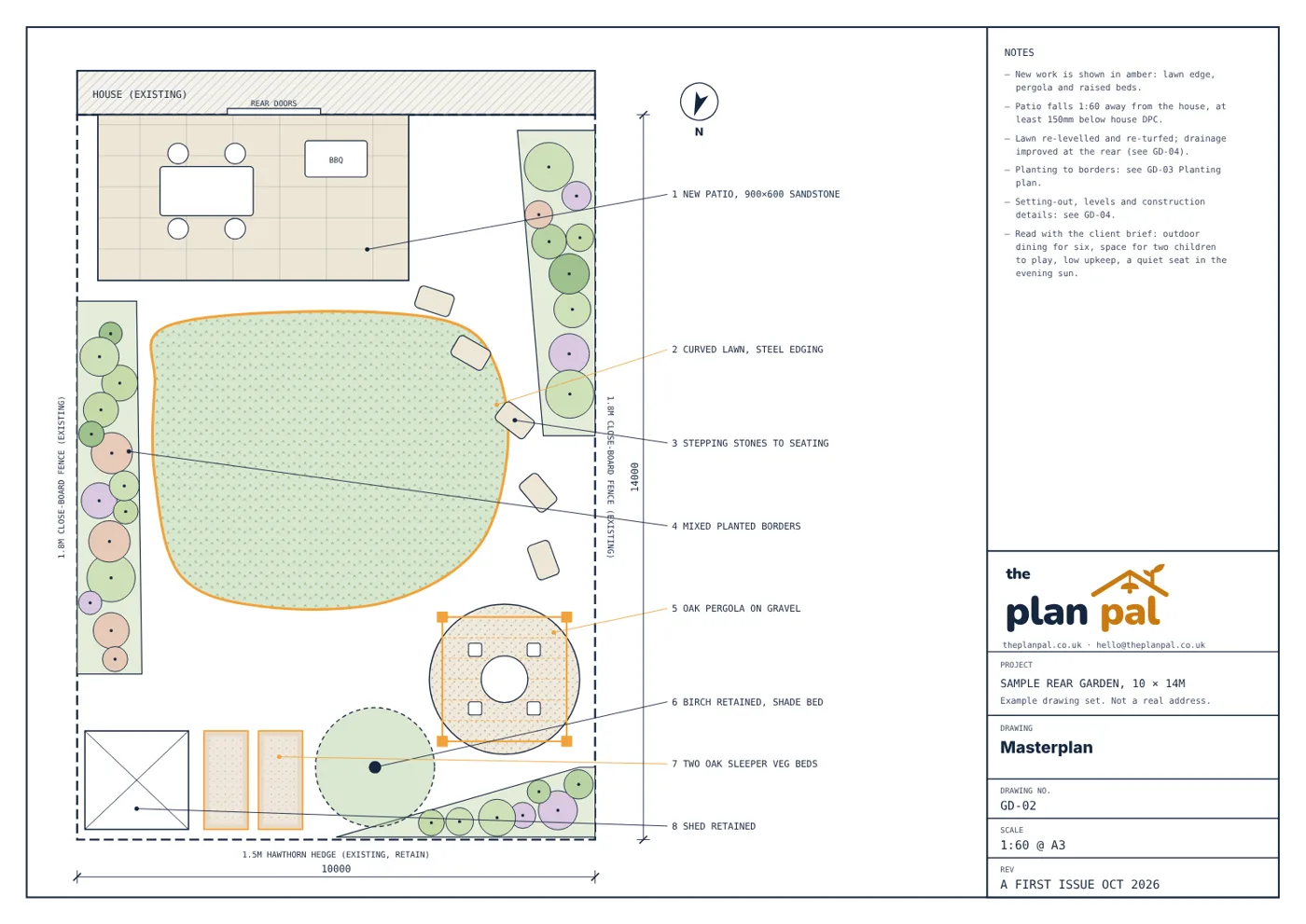Sample drawing: Back garden design pack
