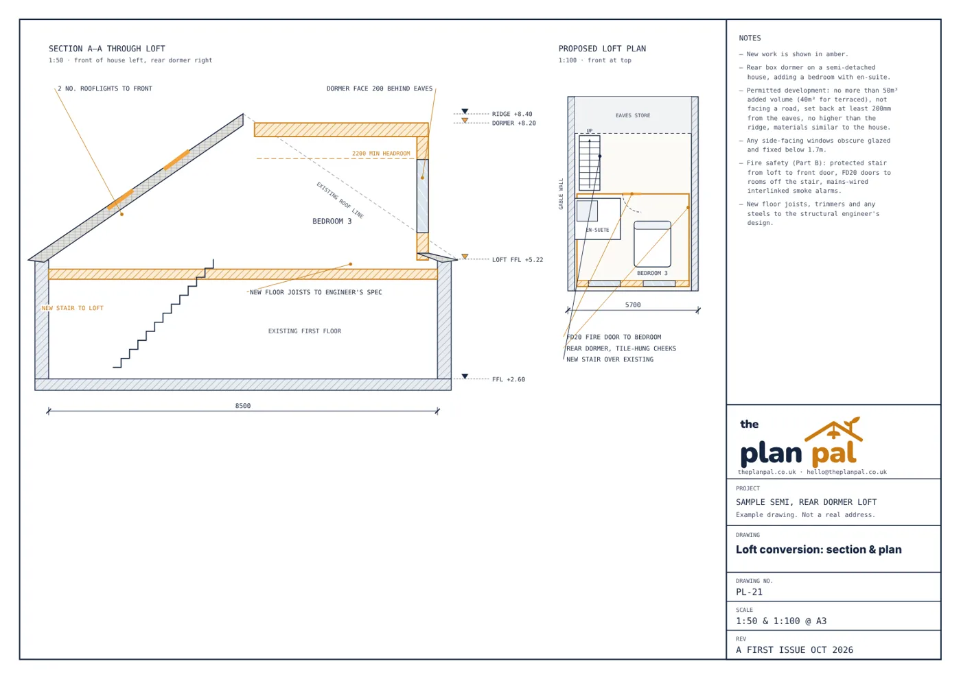 Sample drawing: Loft conversion